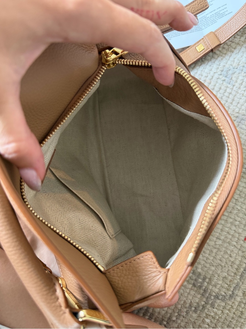 Loewe Puzzle Small Shoulder Bag in Tan Leather with Donut Strap - Picture 5 of 13